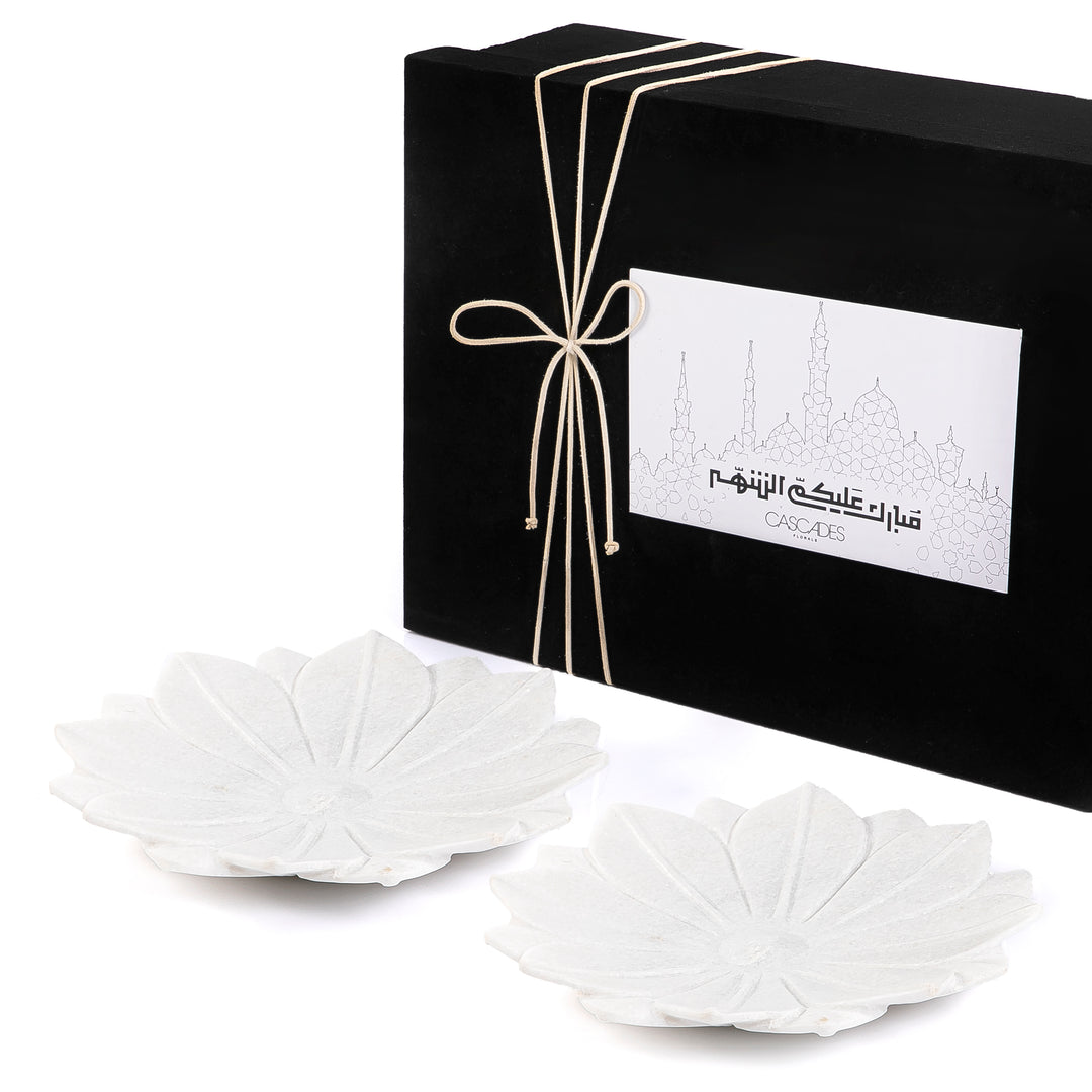 Set of 2 marble plates  with gift box