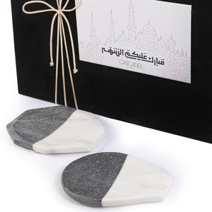 Set of 2 marble plate with giftbox - CASCADES
