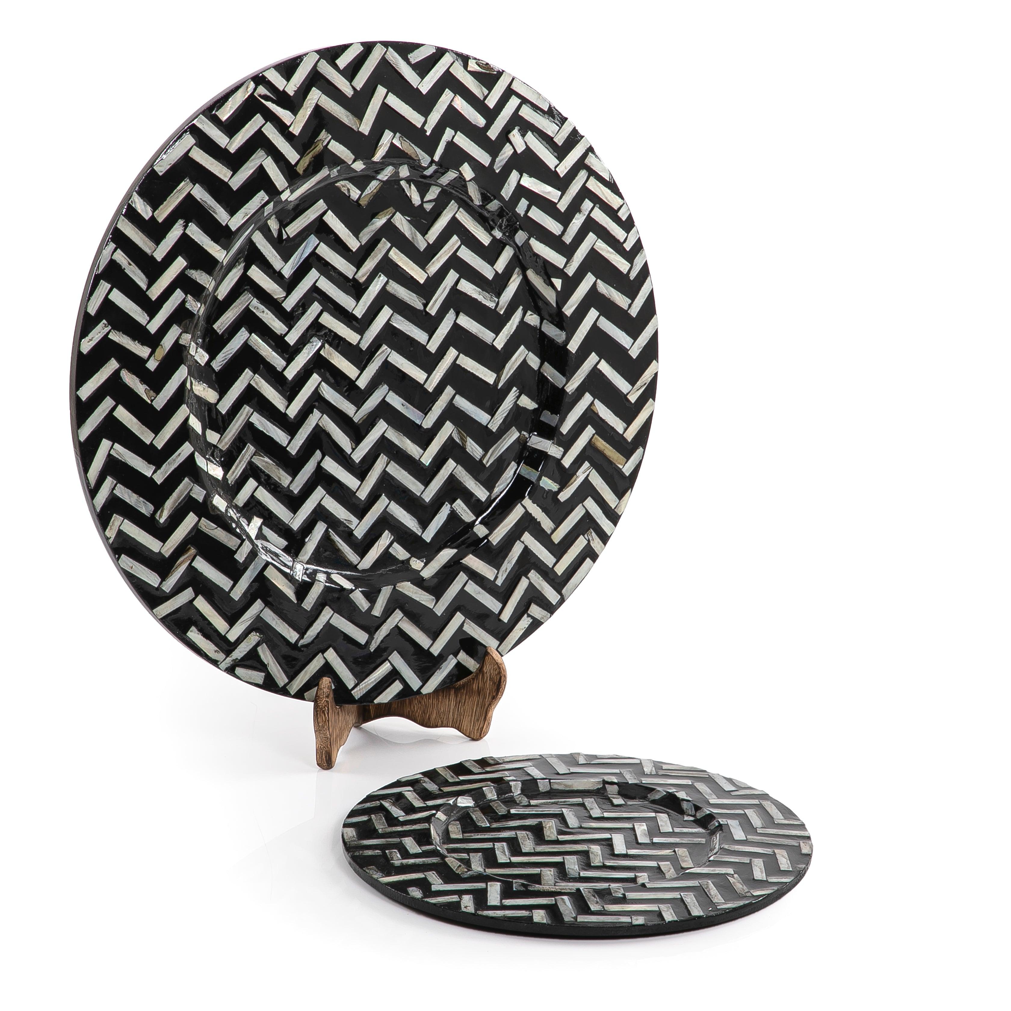 Set of 2 mother of pearl plates - CASCADES