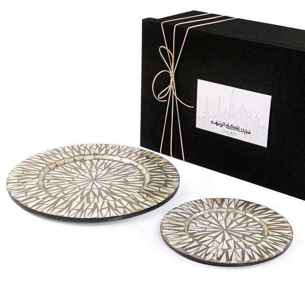 Set of 2 mother of pearl plates - CASCADES