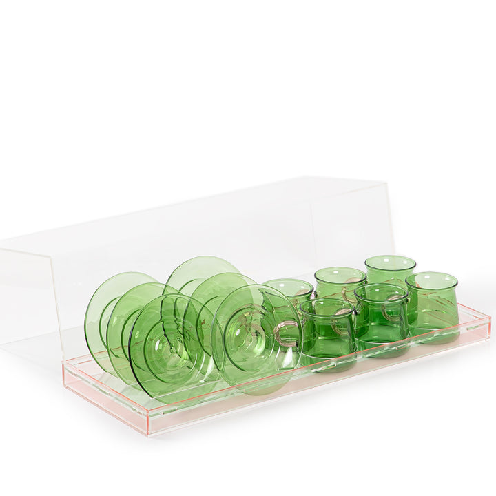 Set of 6 cups and coaster with acrylic box