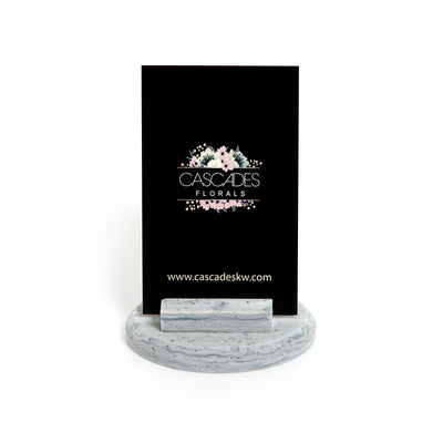 Oval marble cards stand