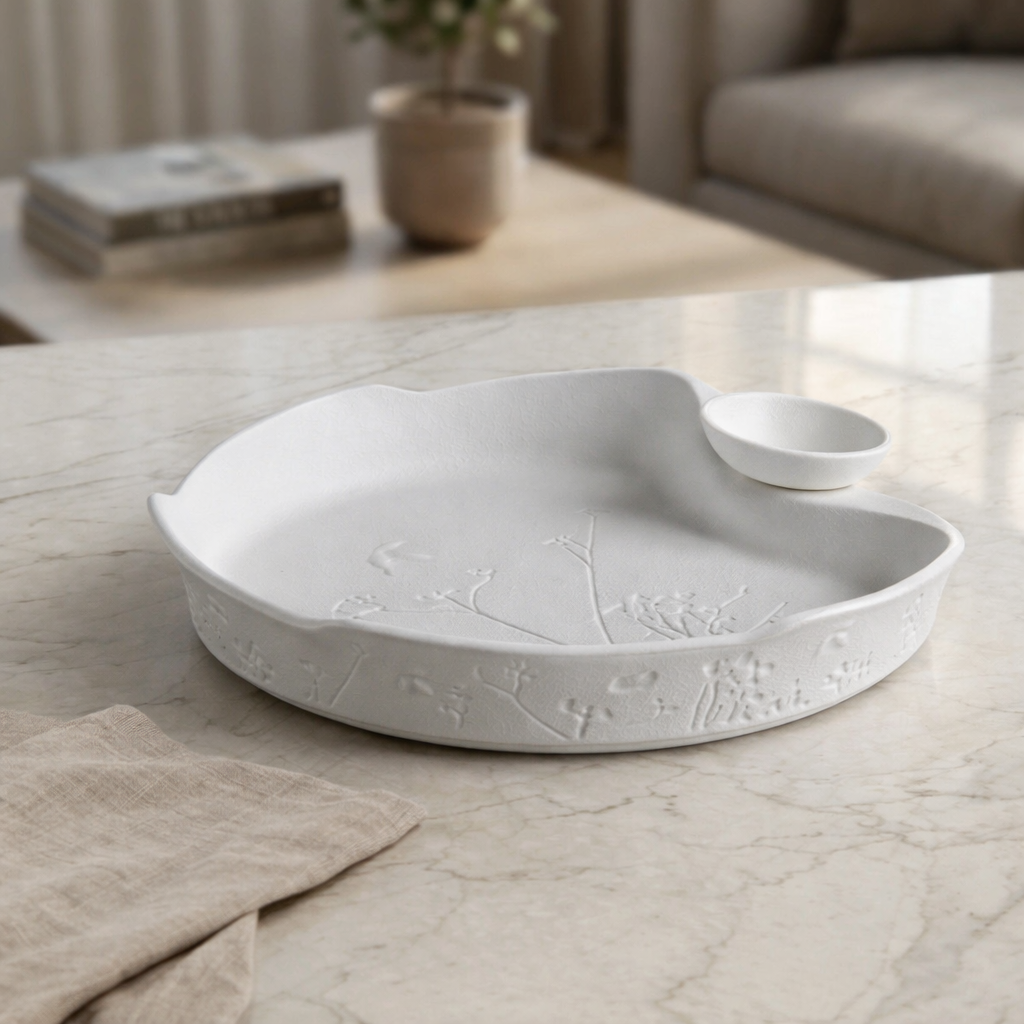 Matt White Ceramic Serving Bowl