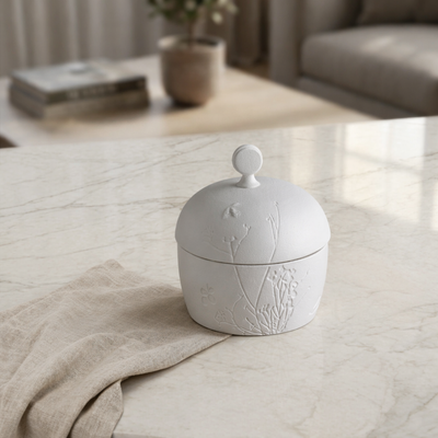Matt White Ceramic Bowl with cover