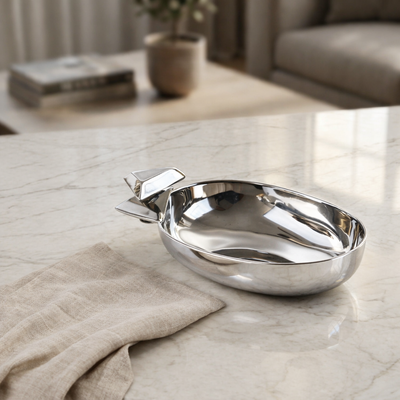 Steel bowl silver and black small