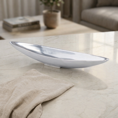 Medium Oval Metal Plate - Silver