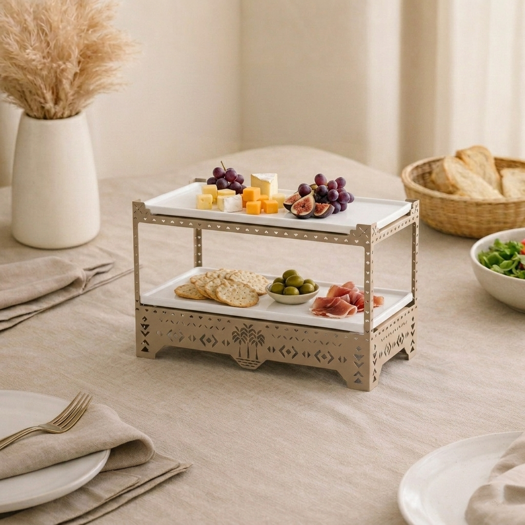 Classy 2-Tier ceramic dessert serving stand