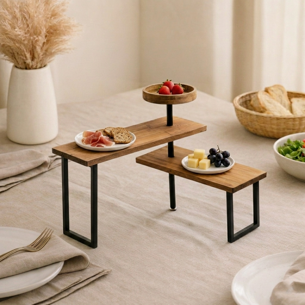 Metal and wood stand