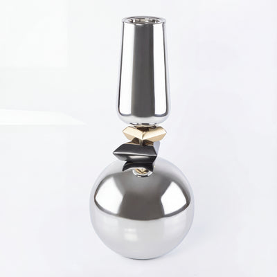 مبخر من الستانلس ستيل اللامع – فضي ذهبي