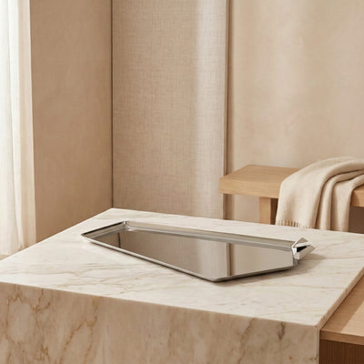 Metal Tray Silver & Black - Medium