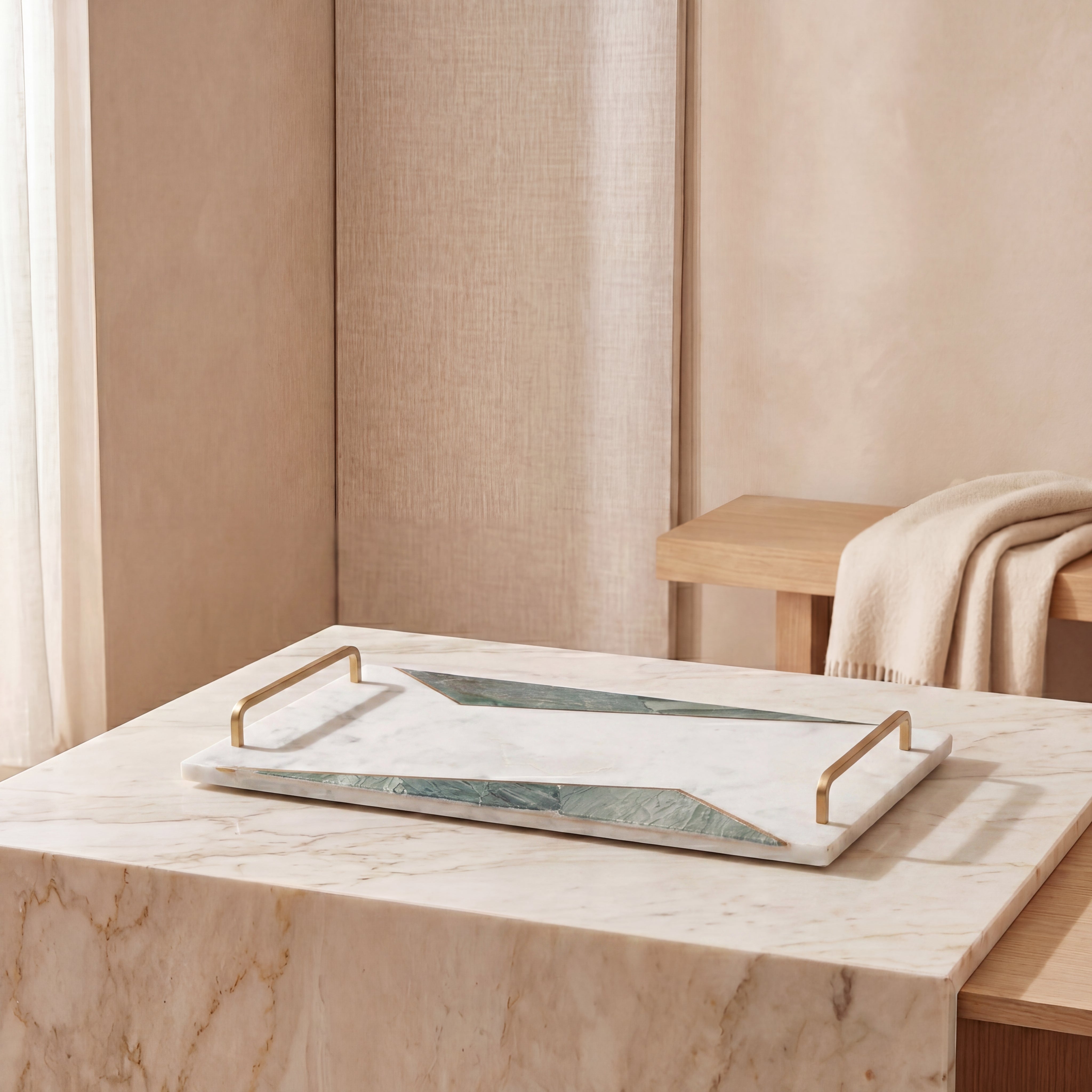 Marble tray with gift box