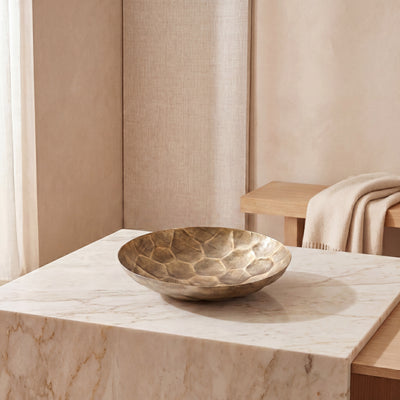 Gold Round Metal Tray