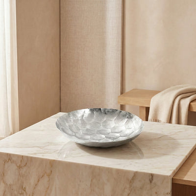 Silver Round Metal Tray