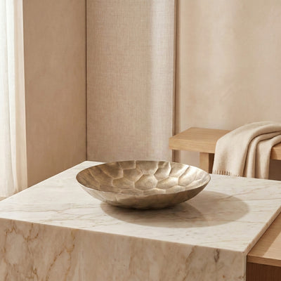Gold Round Metal Tray