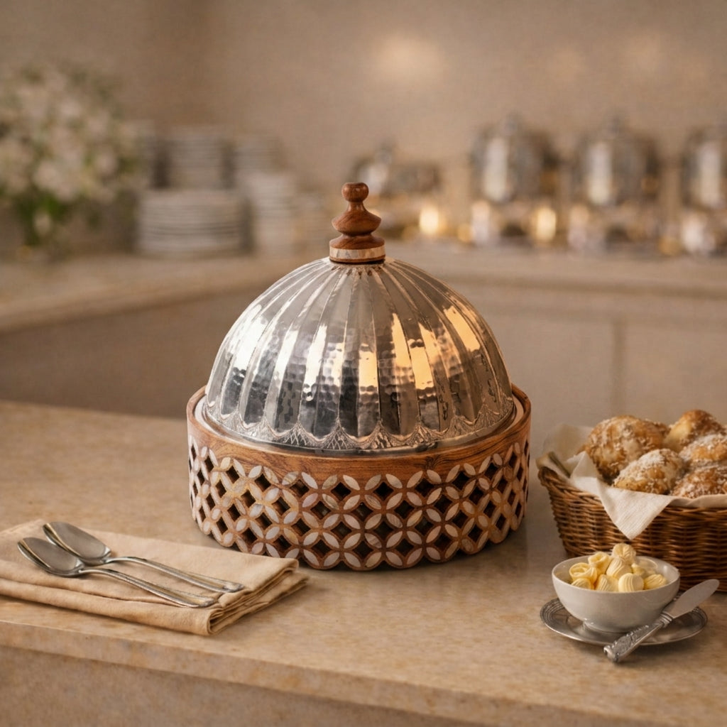 حافظ حرارة معدن قاعدة خشب