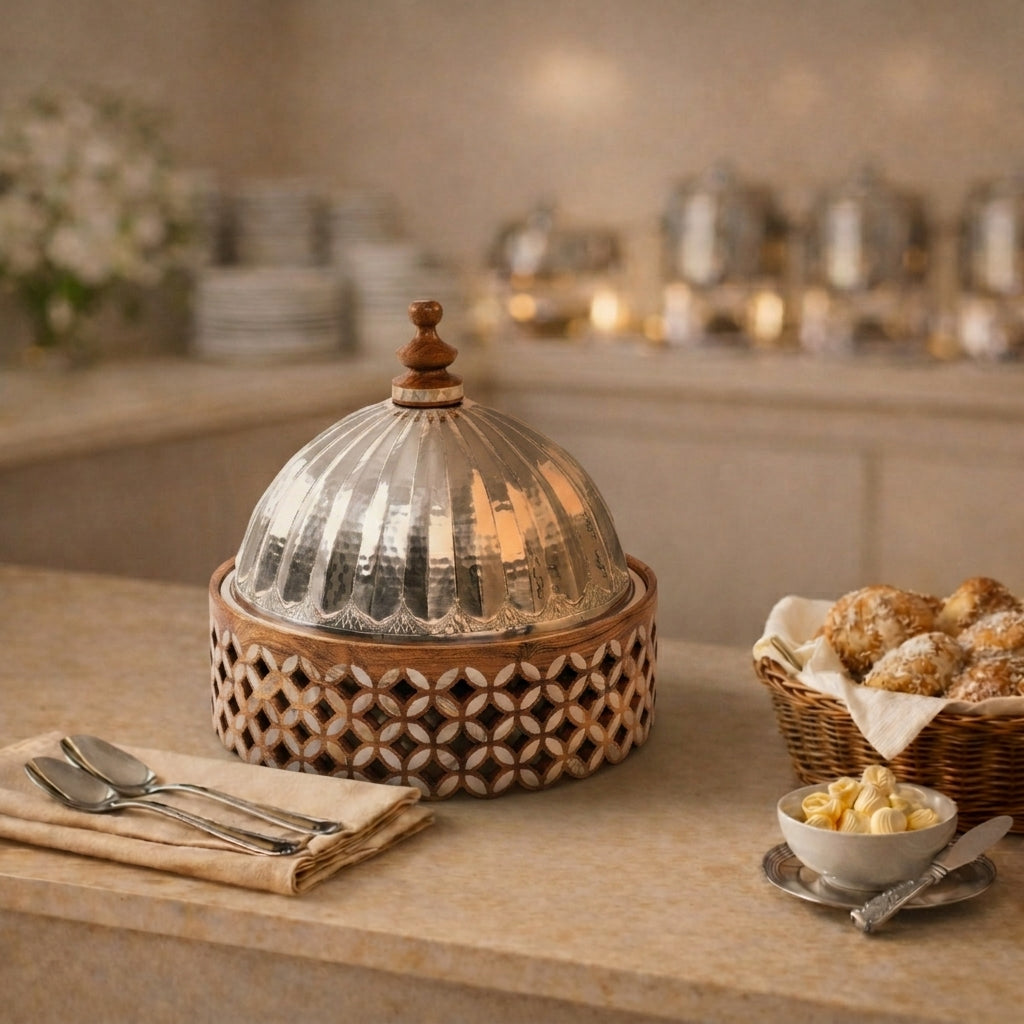 حافظ حرارة معدن قاعدة خشب