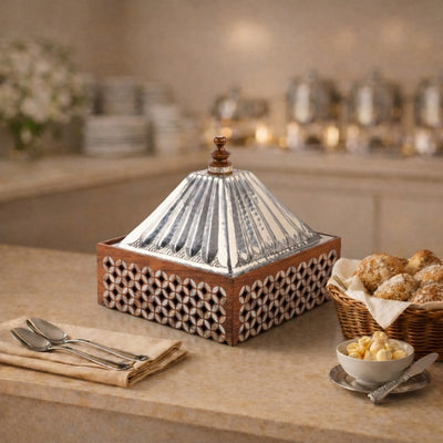 حافظ حرارة معدن قاعدة خشب
