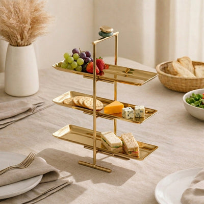 Metal three tiers cake stand