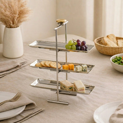 Metal three tiers cake stand