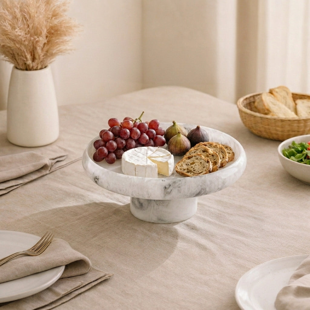 Large Resin Circular Stand - White & Black