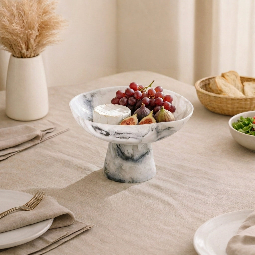 Large Resin Circular Stand - White & Black