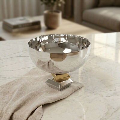 Round Metal Serving Bowl