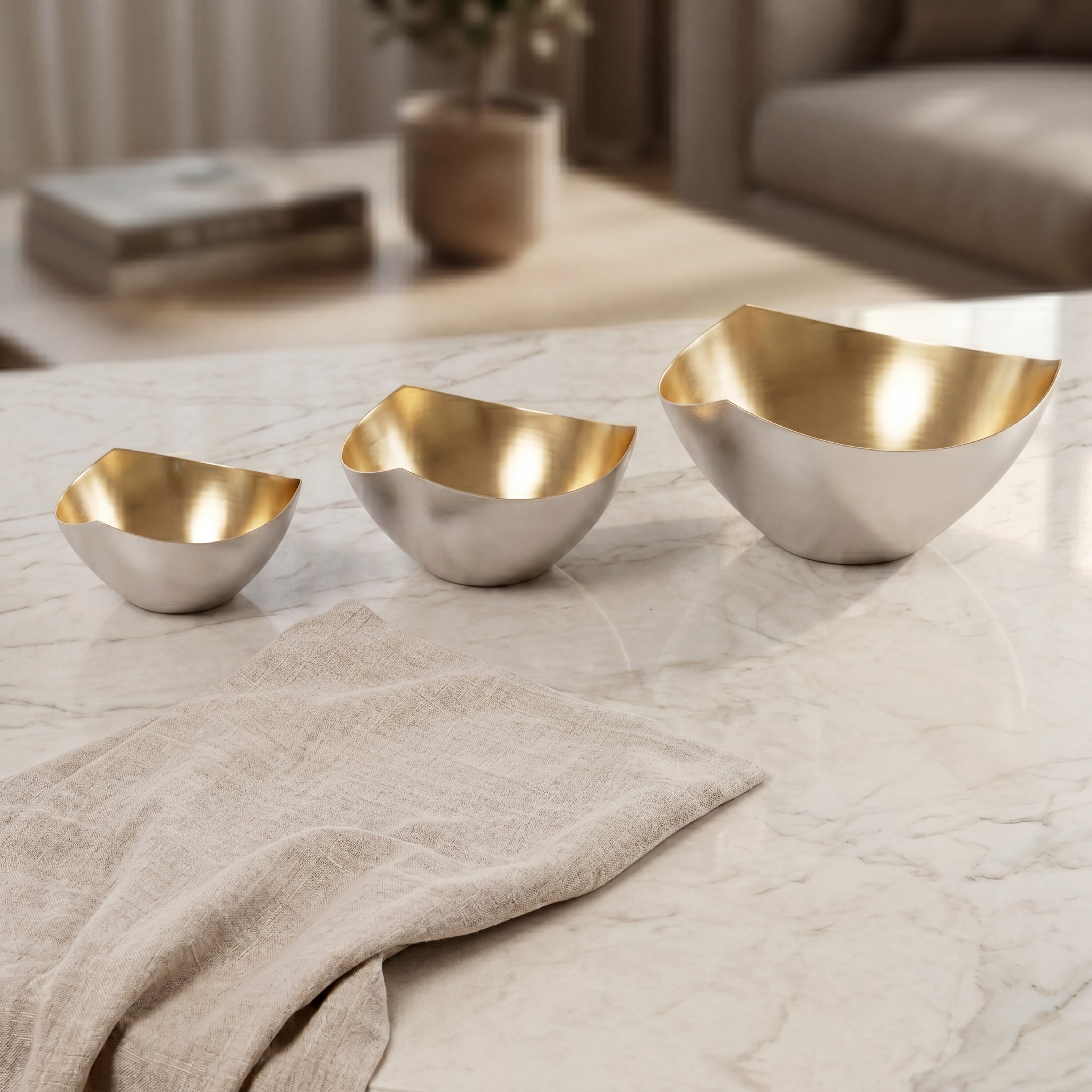 Set of 3 Stainless Steel Bowls with Gift Box