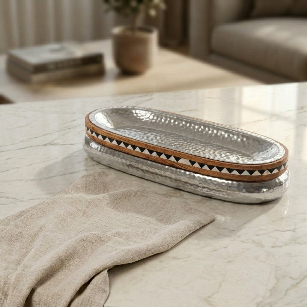 Oval aluminum platter - medium