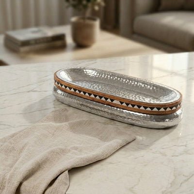 Oval aluminum platter - medium