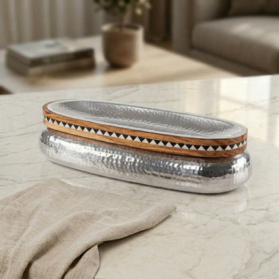 Oval aluminum platter - large