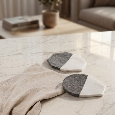 Set of 2 marble plate with giftbox