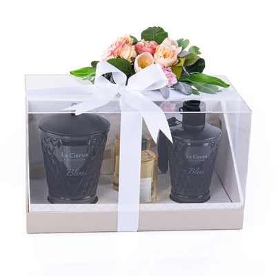 طقم هدايا لا سيرفا -Bliss  مع شريط مزين بالزهور