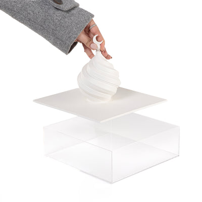 Square Box with White Pottery Cover