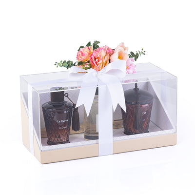 طقم هدية لا سيرفا Warmth حجم صغير مزين بالورد الصناعي