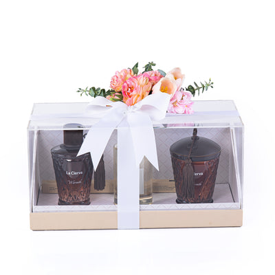 طقم هدية لا سيرفا Warmth حجم صغير مزين بالورد الصناعي