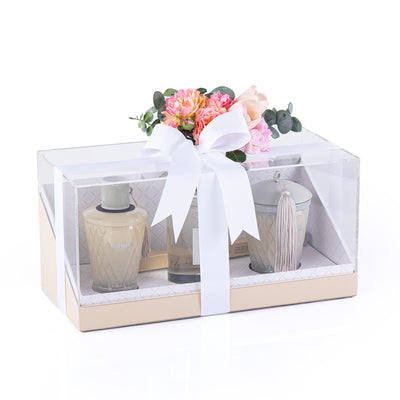 طقم هدية لا سيرفا - سيرين صغير الحجم مزين بالورد الصناعي