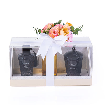 طقم هدية لا سيرفا - Bliss حجم صغير مزين بالورد الصناعي