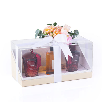 طقم هدية لا سيرفا Glee صغير الحجم مزين بالورد الصناعي