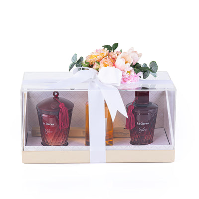 طقم هدية لا سيرفا Glee صغير الحجم مزين بالورد الصناعي