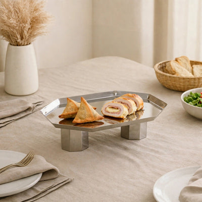 Geometric Metal stand- silver