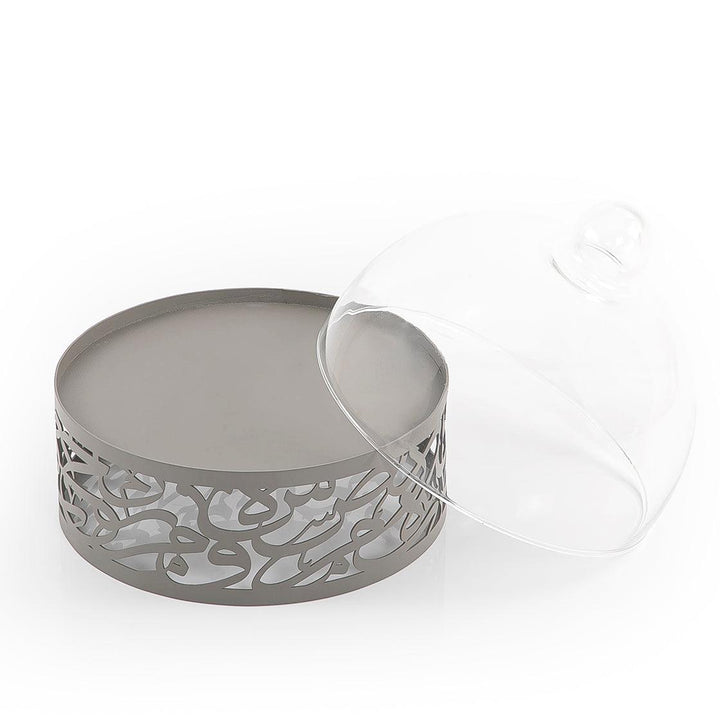 Cake stand with glass cover and arabian design - CASCADES