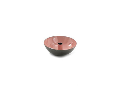 Pink And Gray Round Metal Candle Holder