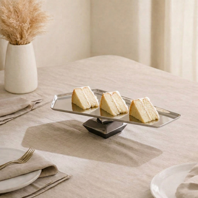 Elegant Metal Serving Stand Dish - Small
