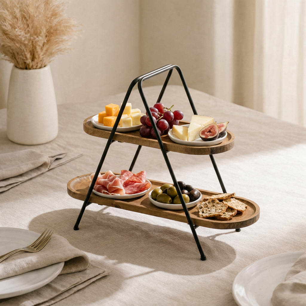 Metal and wood stand