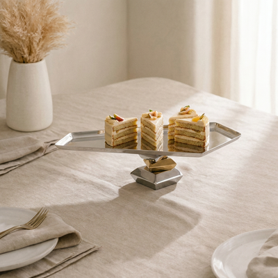Elegant Metal Serving Stand Dish - Small