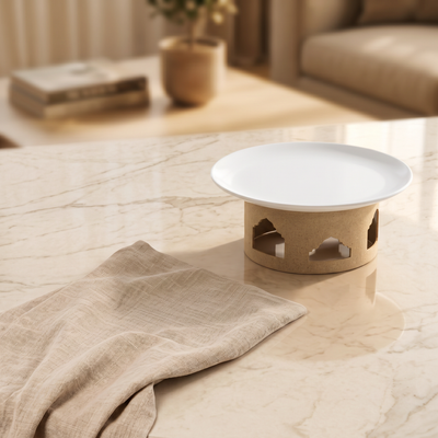 Ceramic plate with metal base