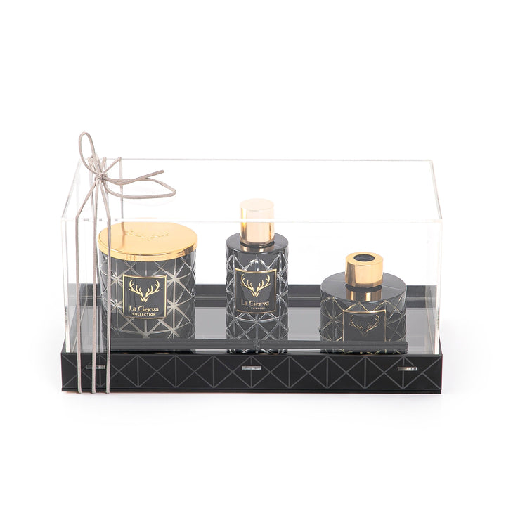 MINI GLARE - REED DIFFUSER, HOME SPRAY & CANDLE With acrylic box - CASCADES