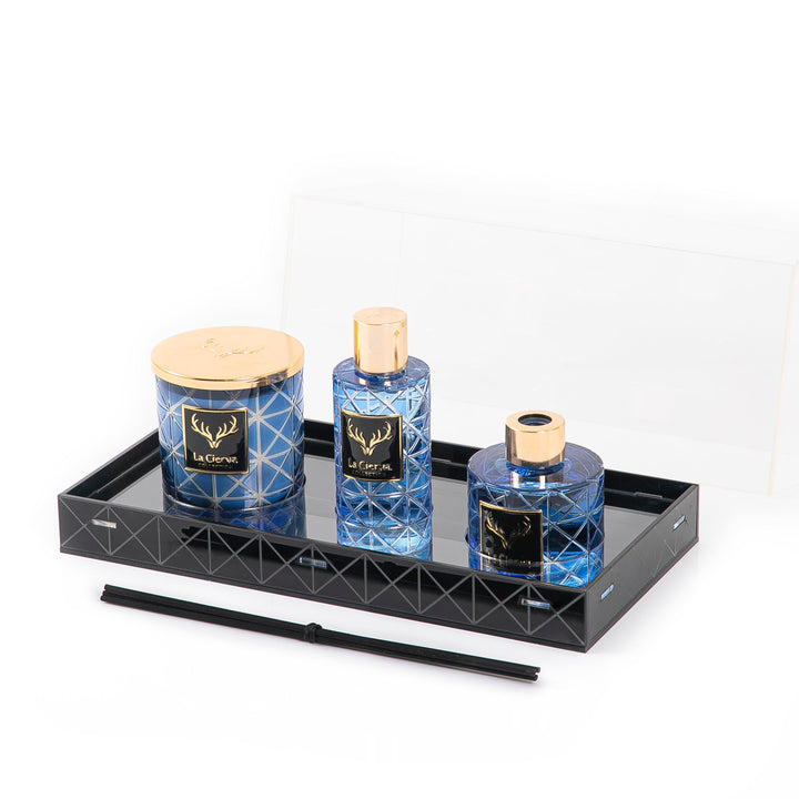 MINI MARINA - REED DIFFUSER, HOME SPRAY & CANDLE With acrylic box - CASCADES