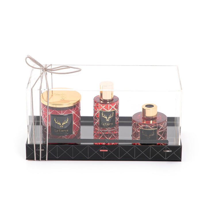 REED DIFFUSER, HOME SPRAY & CANDLE With acrylic box - CASCADES