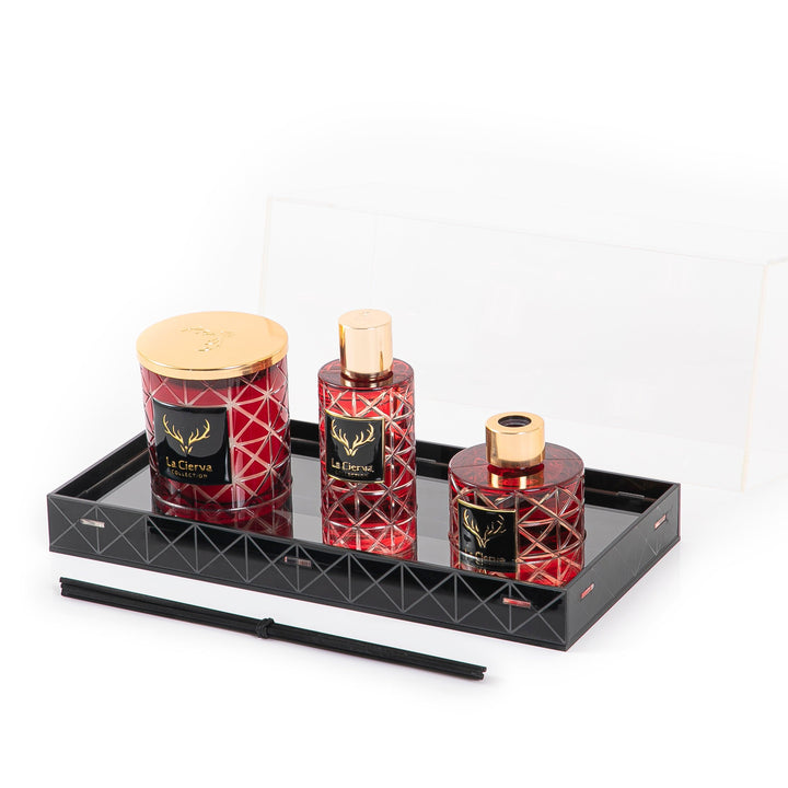 REED DIFFUSER, HOME SPRAY & CANDLE With acrylic box - CASCADES